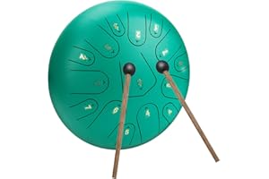 MIUCOGUIER Stahlzungentrommel - Zungentrommel 15 Noten 12 Zoll Tongue Drum Steel Ätherische Trommel Percussion Instrument Handtrommel Hand pan Drum Zum Musikliebhaber,Yoga