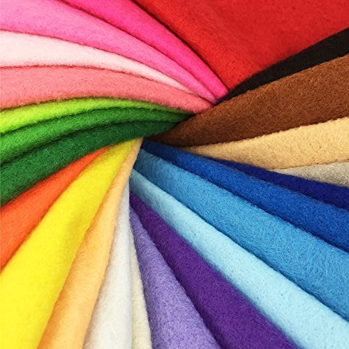 28Pcs Filzstoff Farbig Bastelfilz Weich Vliesstoff DIY Handwerk Projekte Patchwork Filz zum Nähen 15cm X 15cm X 1.4mm - 2