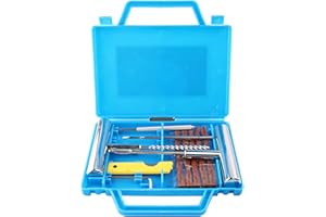 Kit Repara Pinchazos Coche, Ruspela Kit de reparación de diagnóstico de neumáticos sin cámara Rueda neumático punción reparación Herramienta Conjunto para Coche Moto 7 unids/Lote Azul