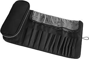 WILSONZIN Make-up-Tasche Taschen Kosmetik Pinsel Reise Schminktasche Aufbewahrungstasche Pinsel-Organizer Handtasche Kosmetik Tasche mit 12 Bürstenhalter für Pinsel Sets und Makeup Zubehör (Schwarz)