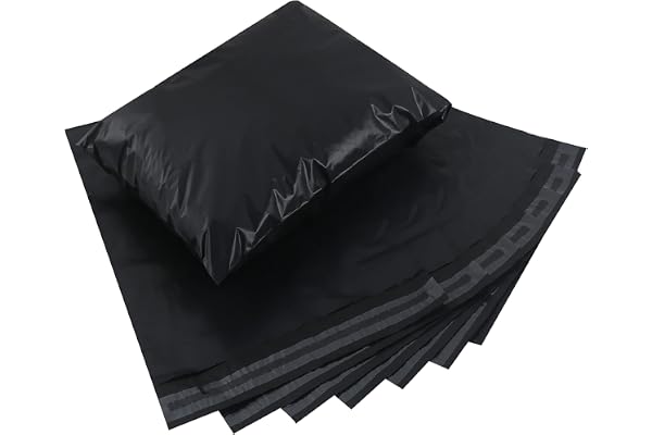 huruirui Enveloppes Plastiques D’expédition,50*60cm Sacs d'expédition Opaque,Emballage colis pour vêtement,Colis Vinted Sac de Courrier Pochettes Auto-Adhésive Inviolables et Imperméables-Noir 10PCS