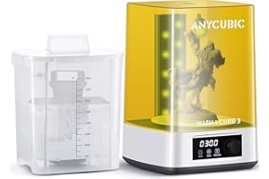ANYCUBIC Wash & Cure 3 para Impresora 3D LCD/DLP/SLA, Cubo de Lavado, Luces De Cuello De Cisne, Ahorro de IPA, Bajo Ruido, Tamaño de Lavado 165 X 100 X 180 mm, Tamaño de Endurecimiento: 160 X 180 mm