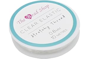 THE BEAD SHOP Transparentes Stretch-Gummiband 0,8 mm 10 Meter Schmuckherstellung Perlenfädeln Armbänder