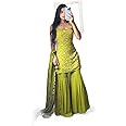 YAZU Women's Georgette Sharara Suit | Sequence Embroidered Kurta Sharara Set with Dupatta