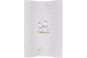 Ceba Baby Matelas à Langer Bebe souple 70x50 cm, 80x50 cm Lavable pour Filles et Garçons - Zèbre Gris 70x50 cm
