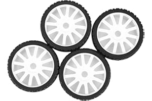 INTCHE 4 Pezzi 1/8 RC Ruote in Plastica per Pneumatici in Gomma per Redcat Team Losi VRX HPI Hobao 1/8 Buggy/On-Road Car,