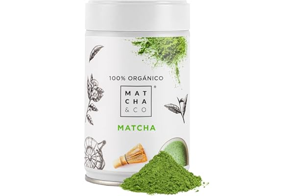 Matcha & CO Té Matcha Original 100% Ecológico, Grado Ceremonial, en Polvo Orgánico de Japón, Orgánico, 100% Natural, Té Verde, 80G - Matcha & CO