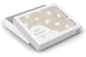 Liniva Home Juego de Sábanas Cuna de Microlina - Estrellas (Beige)
