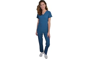 GT PERFORMANCE Green Town Womens Nurse Scrub Set GT4FLEX Straight Leg Cargo and V-Neck Solids and Prints