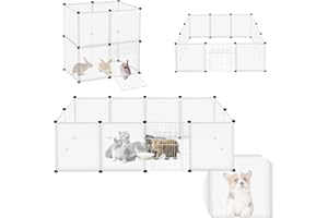 ORHEYA Recinzione a griglia per conigli, in plastica, inclusa porta, porcellini d'India, recinto per piccoli animali, fai da te, gabbia per cuccioli, 145 x 75 x 48 cm