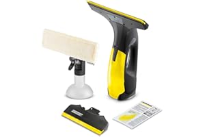 Kärcher Lavavetri Aspiragocce WV 2 Black Edition per la Pulizia di Vetri, Piastrelle, Cabine Doccia, Piani a Induzione, Serbatoio 100ml, Autonomia Batteria 35 min, Ampiezza Bocchette 28-17 cm