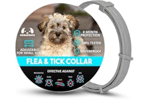 MeraPrime®-Collar Antiparasitario Perros Medianos y Pequeños | Reduce el Riesgo de Leishmania | Collar para Pulgas, Garrapata y Mosquitos | Ajustable 52 Cm, 8 Meses de Protección, Natural, Impermeable