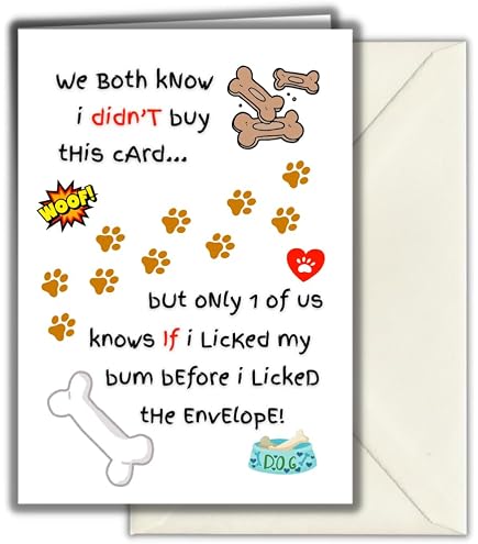 Tarjeta De Cumpleaños Divertida Para Dueños De Perros Second Ave - Tamaño 210x148 Mm - Cartulina Lino 350g - Incluye Sobre