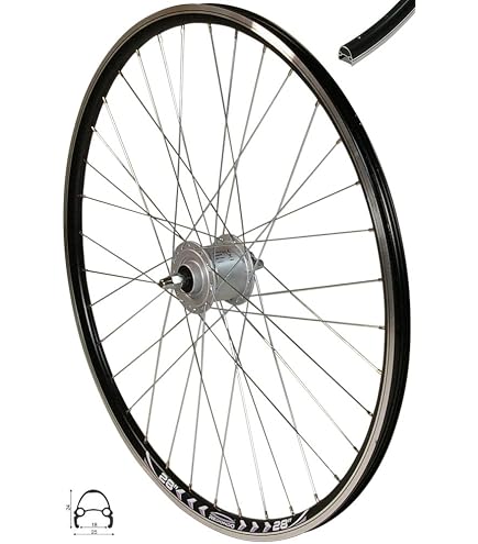 Redondo 28 Zoll Laufrad Vorderrad Felge Silber DH-3N72 Nabendynamo 21mm Sport & Freizeit