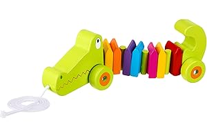 Crocodile Pull Along Toy - Animal Push and Pull Along Toys for 1 Year Olds, Toddler, Wooden Walker - 1st Birthday Gifts for Baby Boys and Girls - Early Development & Activity Toys by Orange Tree Toys
