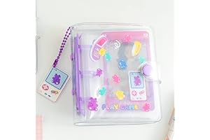 runrayay Ours Mauve Mini Album Photo, Livre de Collecte de Cartes Photo 3 Pouces, Pochette de Rangement Transparente pour Appareil Photo Kawaii Photo Wedding Birthday Memory Gift, 40 Poches