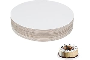YBCPACK 24 Pcs 8” Cake Boards(White)- Cardboard Round Cake Circle Base for Cake, Pizza