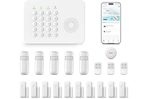 XNH 20-Piece Kit Wireless Home Security Systems, 4G/WiFi + GSM Auto Alarm System, App & Voice Control,No Monthly Fees,Alexa & Google Assistant With Motion Detector, Door Window Sensor,Remotes