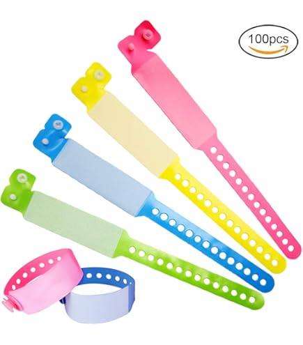 Braccialetti Identificativi Blu E Bianchi | Confezione Da 50 Pezzi | Regolabili E Scrivibili | Per Eventi E Ospedali - Foto 2