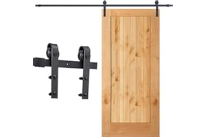 Lospitch 183 cm Herraje para Puerta, rieles para puerta corredera, juego de sistema de puerta corredera, adecuado para un ancho de puerta de 90 cm (rectángulo)