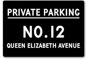 Personalised Metal Private Parking Sign. Perfect for Driveways, Garages, Keeping Disabled Access Clear Custom House Number an