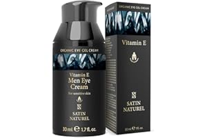 SATINNATUREL Mens Eye Cream 30ml, Powerful Organic Under Eye Cream Anti Aging, Wrinkles, Dark Circles - Mens Face Cream with Hyaluronic Acid, Vitamin E, Aloe Vera and Taurine - Eye Care Products by Satin Naturel