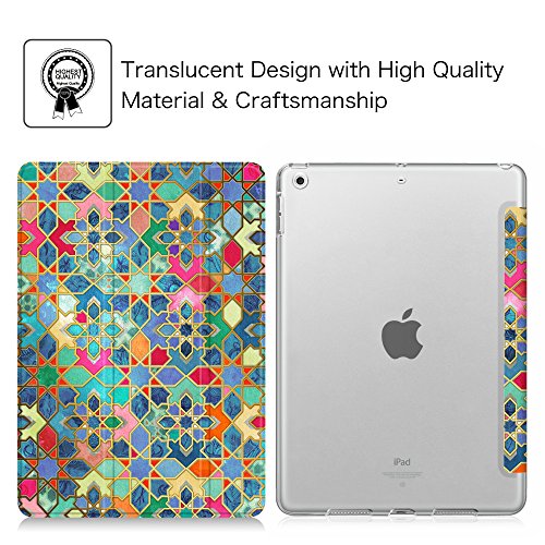 Fintie iPad 9.7 Zoll 2017 Hülle – Ultra Slim Superleicht Schutzhülle mit Lichtdurchlässig Rückseite Abdeckung Smart Cover Case Tasche mit Auto Schlaf / Wach und Standfunktion für Apple iPad 2017 Neue Modell, Böhmische Mosaik - 2