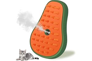Cat Steam Brush, 3 In 1 Cat Steamy Brush, Silicone Massage Grooming Brush, Pet Hair Cleaning Brush Comb for Cats Dogs by ZITSMS(Avocado Green)
