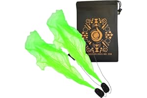 PYRO PIXIES AND CASCADE JUGGLING Pyro Pixies Spiral Poi and Cascade Juggling Bag - Practice Scarf Tail Poi Set