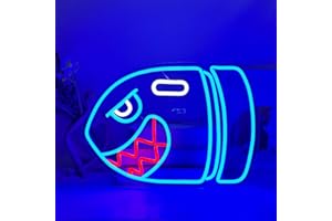 YUEYYNS Requin Neon Light,Shark Panneaux Enseigne au néon Game Room Bleu Neon Decor pour Man Cave Kids Room Gamer Room Decor Cadeaux pour Enfants Amis Famille