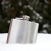 Perlotus 5 Oz 150 cc Pocket Type Screw Cap Steel Cognac Whiskey Drink Mat (Hunili)