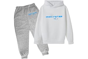 YUEXIRUI Tracksuit Kids Full Set Girls Boys 2 Piece Oversized Outfit Long Sleeve Pullover Hoodie and Loose Sweatpants Jogging Pants Running Walking Hiking Track Suit