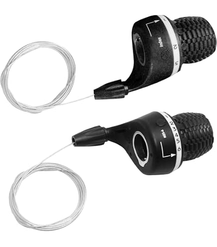 Microshift Levier-Manette Route 7v. Triple alu Noir (Paire) Compatible Shimano