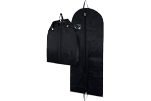 Hangerworld 54 Inch Black Breathable Suit Cover Travel Carrier Bag with Handles