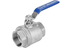 EUJGOOV Robinet à boisseau sphérique à filetage femelle, deux pièces, en acier inoxydable 304, DN40, 1 1/2 po, 1 000 WOG