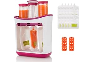 ‎NCONCO Squeeze Station Squeeze Station für Babynahrung mit 10 Quetschbeuteln Babynahrung BPA Frei Squeeze Maker für Smoothie Fruchtsaft Food Maker für Zuhause Küche Babys Kleinkinder