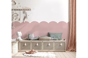 IDEAL STENCILS Scarlett, Scallop Border Stencil, Nursery or Kids Room Wall Decor, Paint Scalloped Edge, Reusable Stencil for Home Decor (100cm Size)