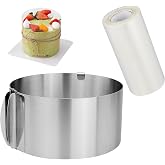 Bowling Hoop Adjustable, Bowling Hoop Round Anel Pastry 16-30 cm, and 1 Strainer for Bowling 10 m Transparent Acetate Pastel