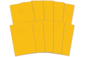 Hamelin A4 Exercise Books, 48 Pages, Yellow, Pack of 10 for School, 8 mm Ruled and Margin