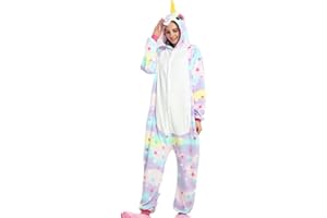 Kenmont Adulte Unisexe Animal Pyjama Anime Party Halloween Costume Cosplay Combinaison Nuit Vêtements Soirée de Déguisement Licorne Pyjama Capuche Outfit