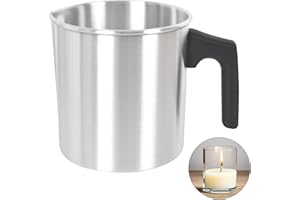 WISEBOM Caldaia Sciogli Cera 1.2l Pentola Per Sciogliere Candele Pentola Per Cera Candele Meltin Pot Cera Di Alluminio Che Scioglie La Brocca, Con Manico Resistente Al Calore, Per Candele E Saponi Fai Da Te