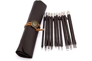 COURTI 10Pcs Outil De Sculpture Sur Pierre Burins, Outils À Découper En Acier Tungstène En Bois En Pierre Section Sculptée Carbure Outil Professionelle Artistique