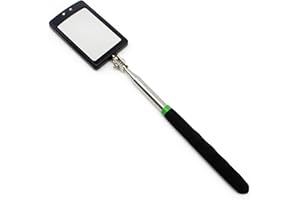 Doctor San - Sanierungstechnik Teleskopspiegel Inspektionsspiegel LED flexibel Handspiegel ausziehbar Kfz-Spiegel Autospiegel (8081 eckig mit LED)