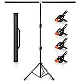 ManaPina Backdrop Stand Kit 5 x 6.5 ft Green Screen Stand Height Adjustable Portable Small 2 x 2 M Background Stand for Strea