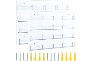 Keweni Acryl Visitenkartenhalter Wandhalterung,Klare Aufkleber Display Rack Mehrere klare Acryl-Karte Veranstalter Aufkleber Display Stand Vorgebohrt Index Card Storage 1PCS