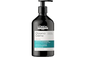 L'Oréal Professionnel, Shampoing Vert Neutralisant les Reflets Rouges Indésirables, Cheveux Châtains Foncés à Noirs, Nutrition, Brillance, Chroma Crème Vert, Serie Expert