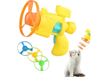 Flying Disc Cat Toy, Manuell Launcher, 10,5x12x4cm, Cat Interactive Toys, Kitten Flying Disc, Intera - Amazon Deal & Rabatt