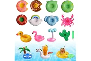 mizikuu 15 Pièces Porte Gobelet Piscine, Gonflables Porte-gobelet au Bord de la Piscine Détachable Aucun déversement Accessoires De Piscine Dessous de Verre pour Les Fêtes D'été à La Plage Baignoires