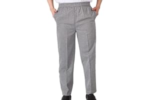 Jitong Pantalone da Cucina Uomo Comodi Pantaloni da Chef con Elastico in Vita Pantaloni Lavoro Uniforme Cuoco
