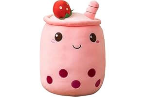 Domeilleur BoBa Plushie, Bubble Tea Plushi, 24cm Doll Plush Soft Pillow Stuffed Toy Milk Tea Cup Shaped Hugging Cushion, Gift for Girlfriend Adult Skin-friendly Comfortable Cushion Cuddle